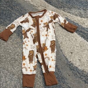 Brown Bear Print Kids One Piece